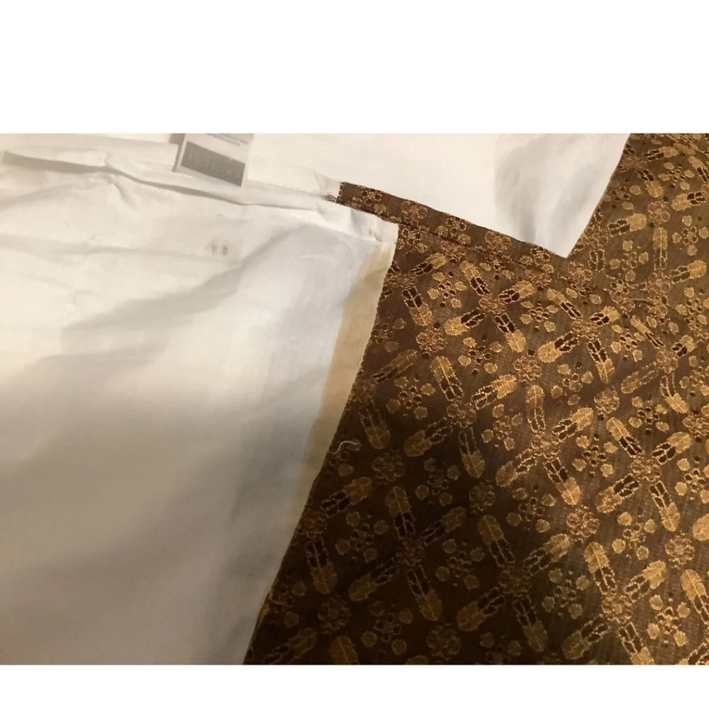 Croscill Galleria Red Gold Patchwork Jacquard Queen Size Bed Skirt